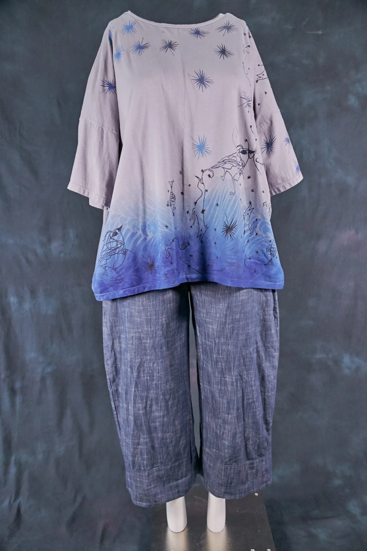 1236HD Line Tee Blue Dip-Under the Sea 30"L
