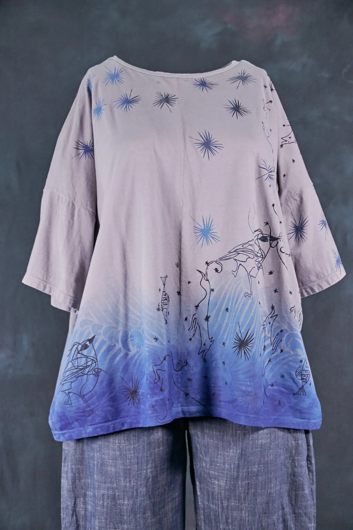 1236HD Line Tee Blue Dip-Under the Sea 30"L
