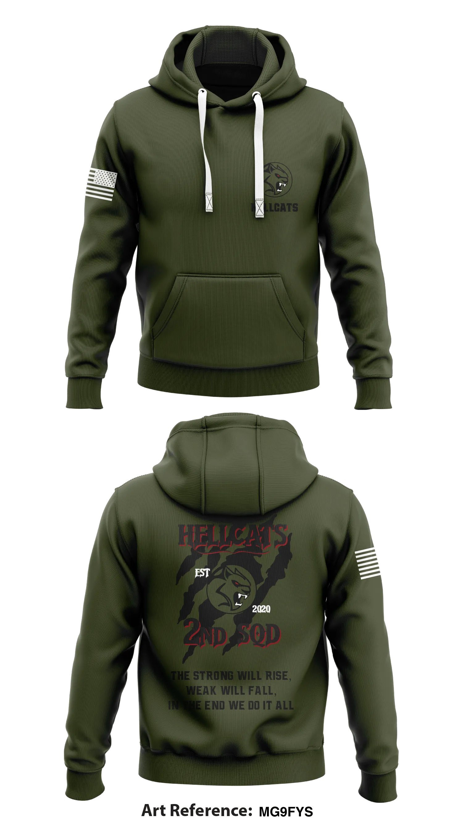 2nd Plt, 1st SQD HELLCATS Store 1  Core Men's Hooded Performance Sweatshirt - mg9FyS