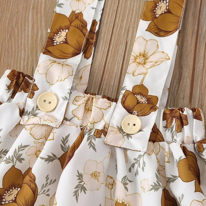 3Pcs Baby Fashion Lace Solid T-shirt Sling Flower Skirts Headband Sets