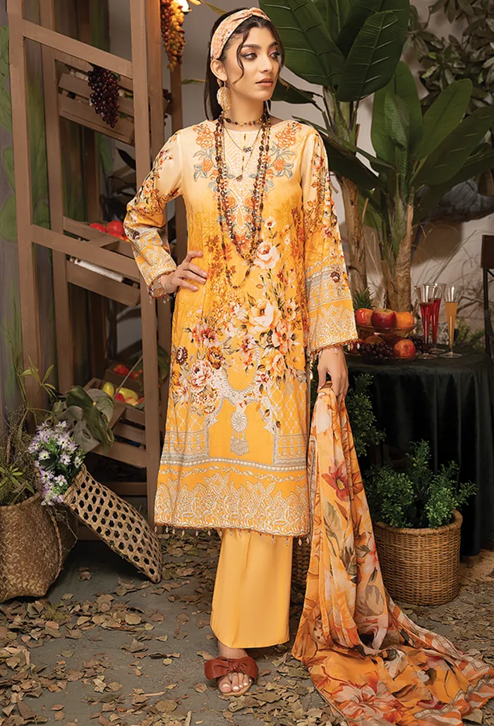 Adans Libas Summer Fantasy Unstitched 3Pcs