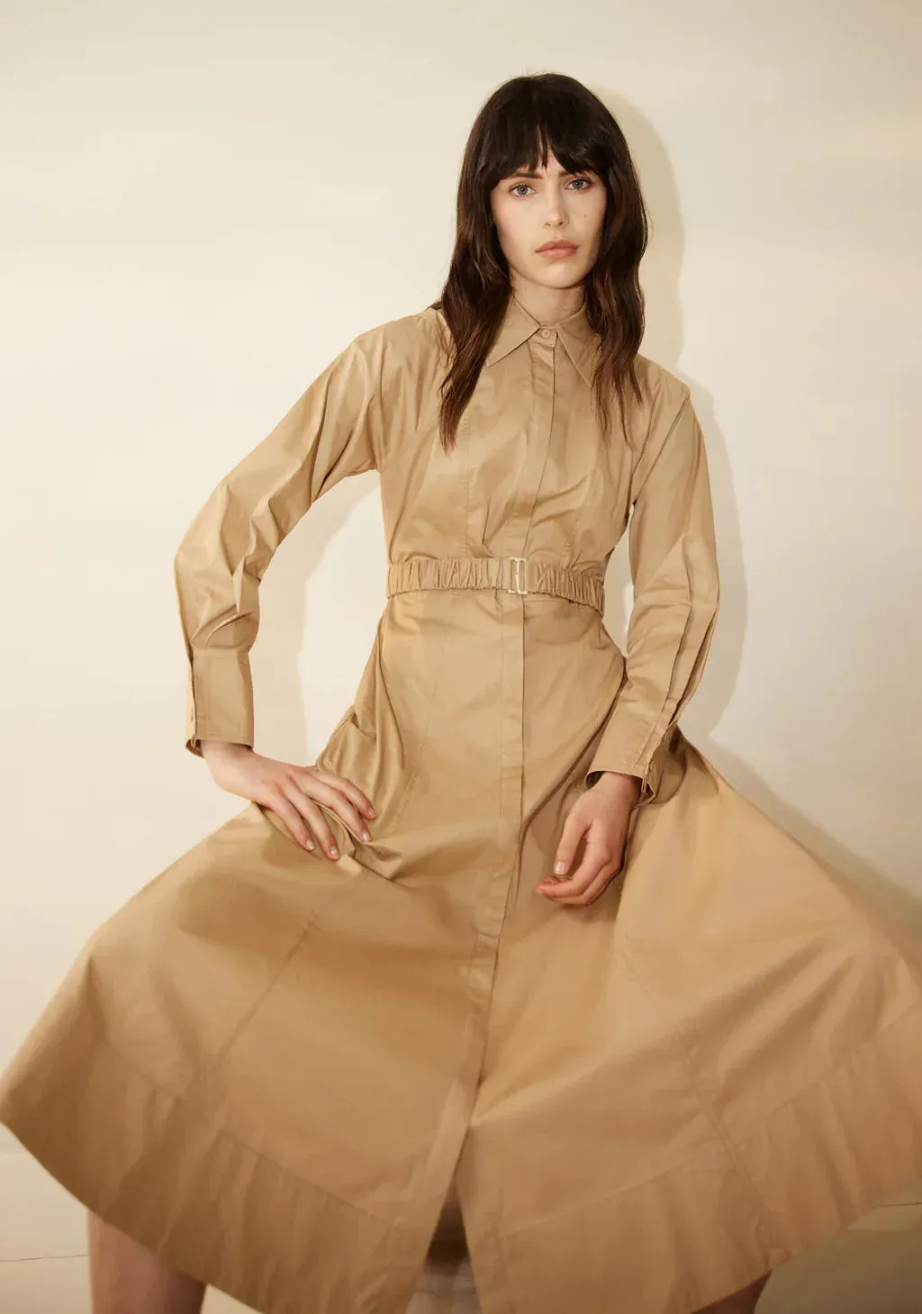Adelaide Shirt Dress - Latte