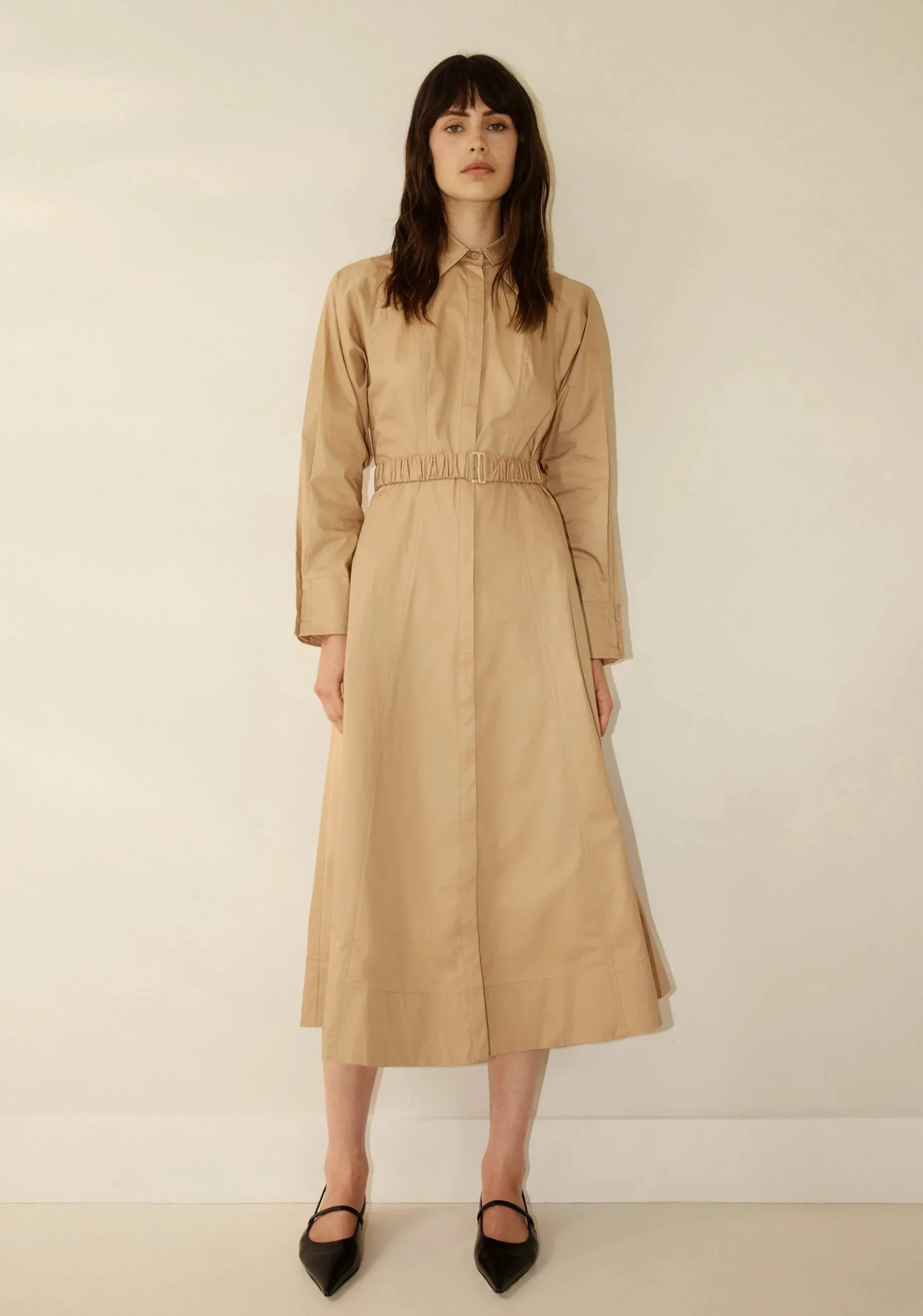 Adelaide Shirt Dress - Latte