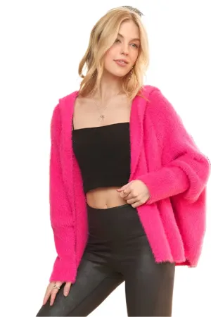 ADORA Soft Fuzzy Sweater Hoodie Cardigan