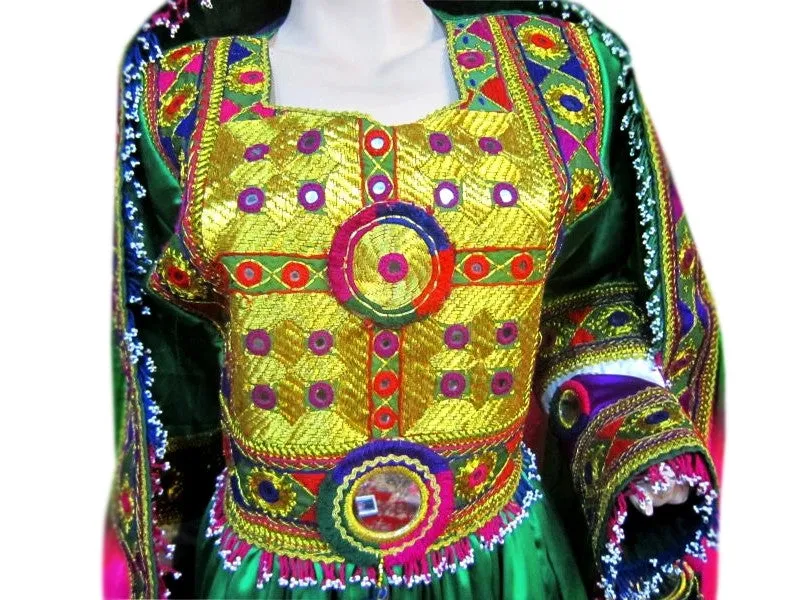 Afghan Bridal Dress In Green Color