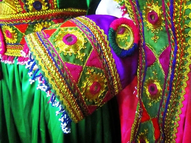 Afghan Bridal Dress In Green Color