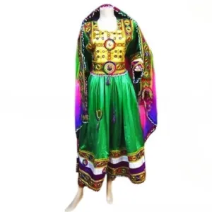 Afghan Bridal Dress In Green Color