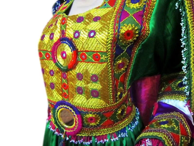 Afghan Bridal Dress In Green Color
