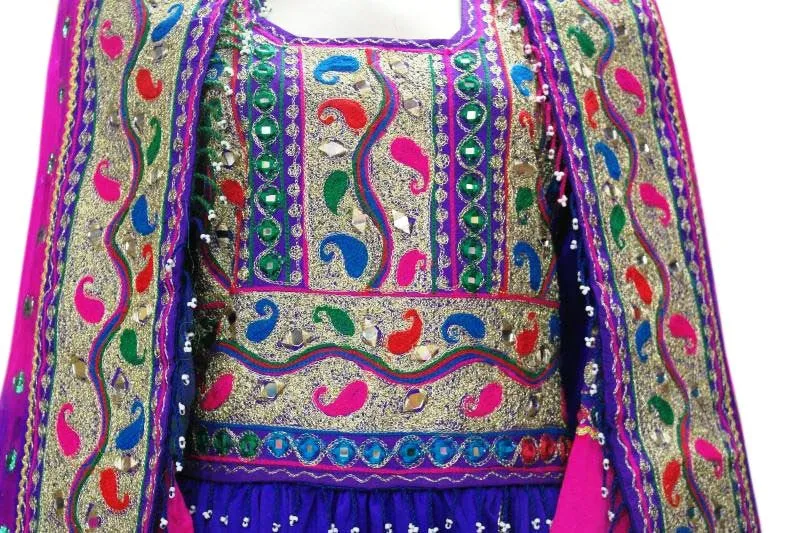 Afghan Fashion New Dress Blue Costume