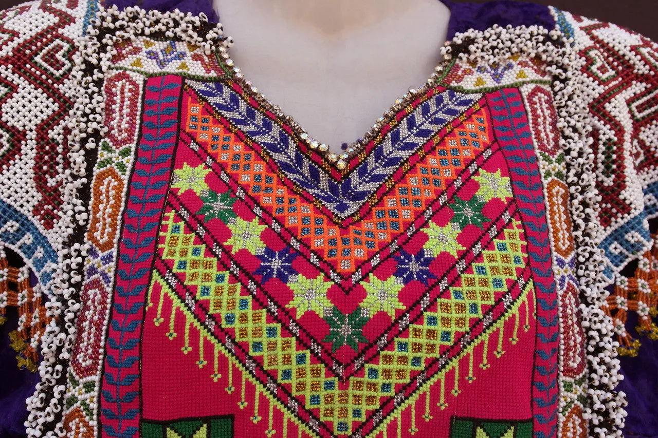 Afghan Pashtun Women's Blue Kuchi Dress