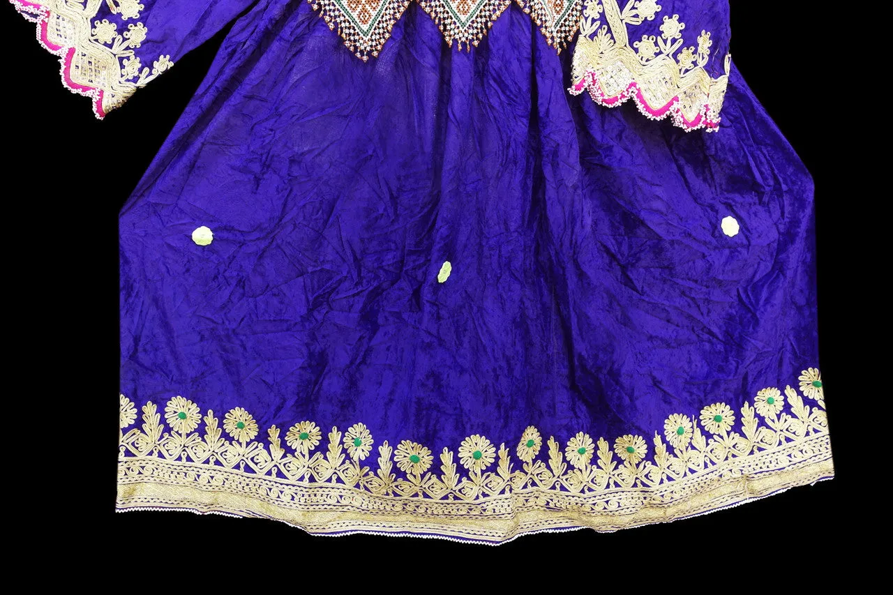 Afghan Pashtun Women's Blue Kuchi Dress
