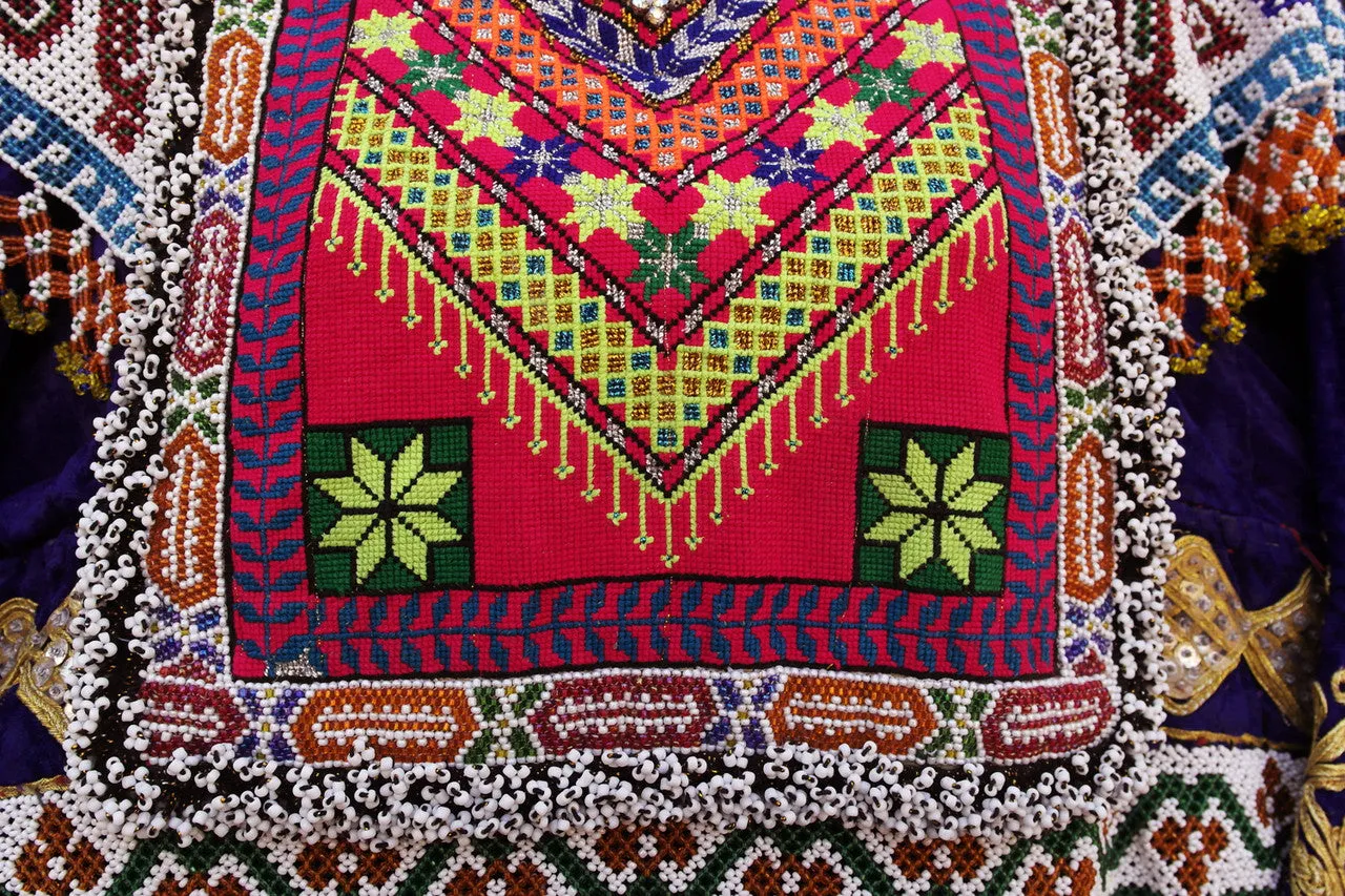 Afghan Pashtun Women's Blue Kuchi Dress