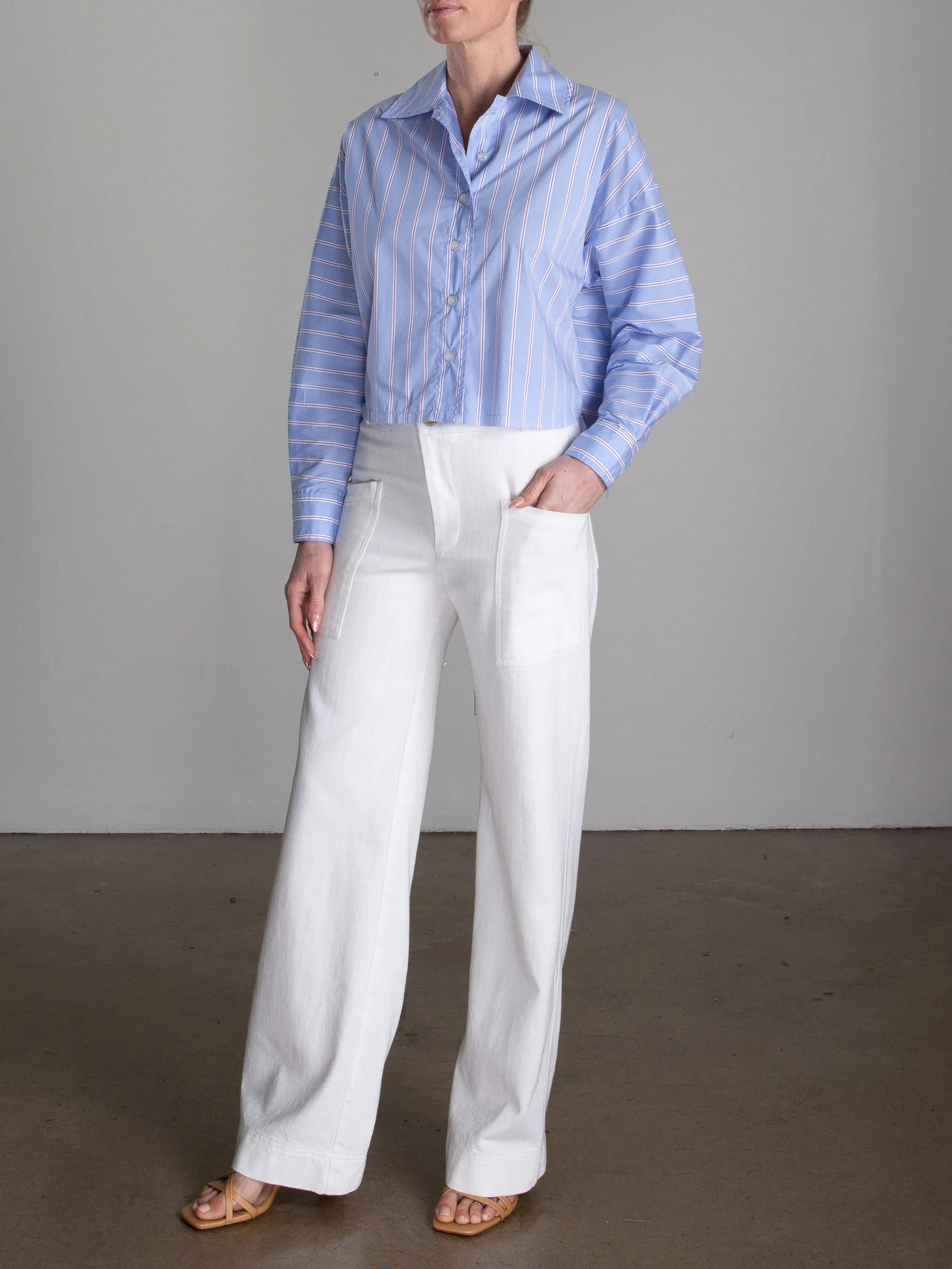 Aiden Pant in Denim - Ivory