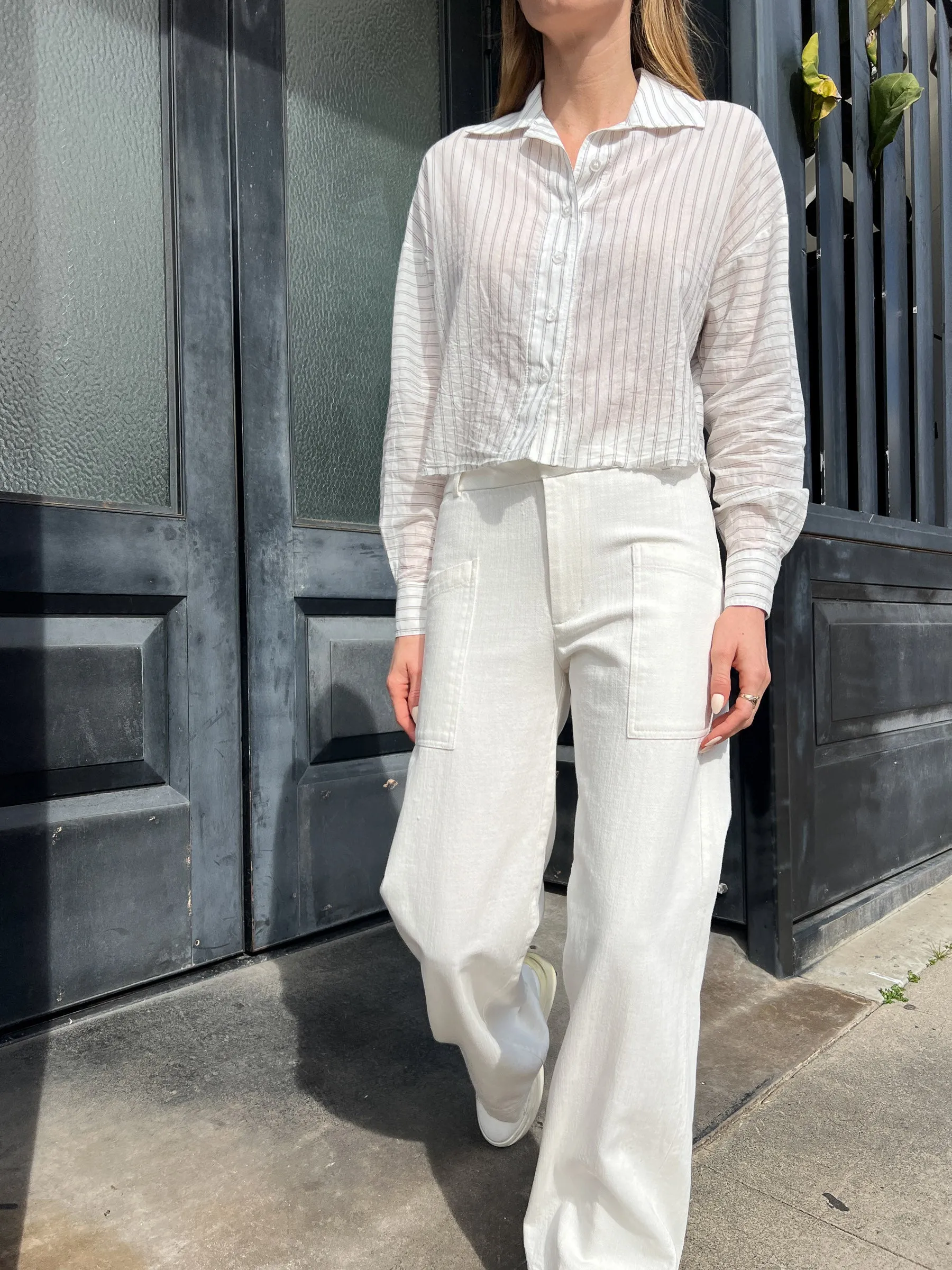 Aiden Pant in Denim - Ivory