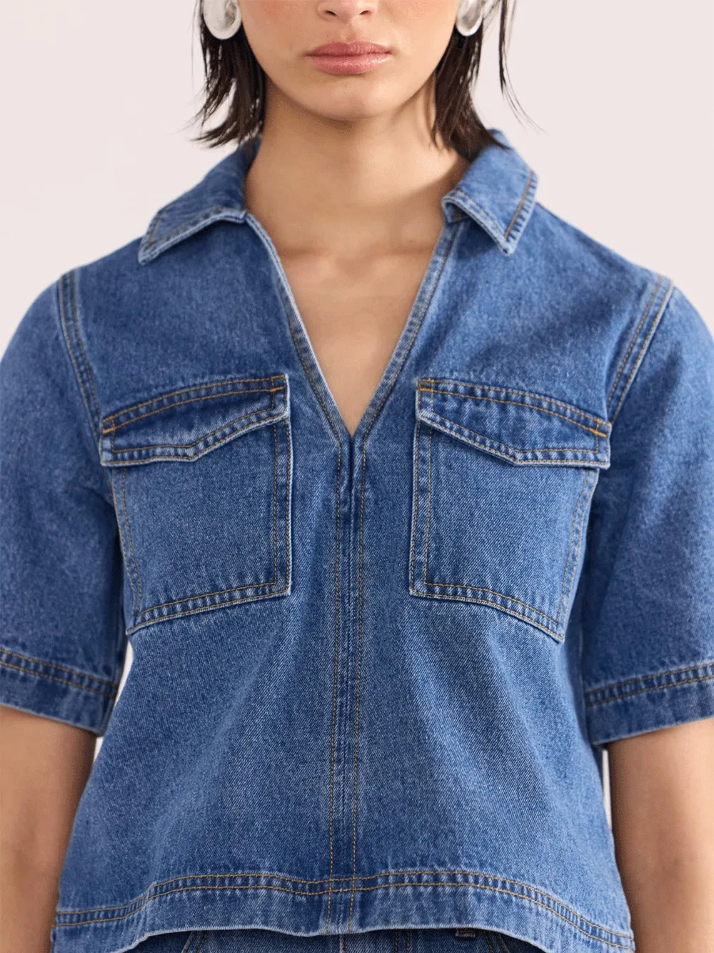 Alden Crop Denim Shirt