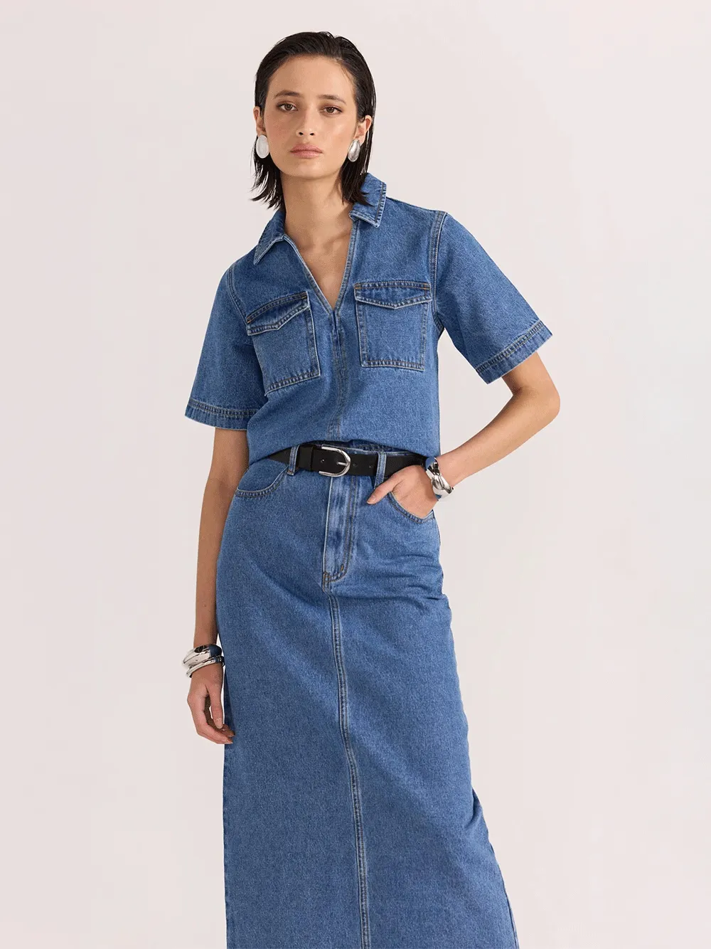 Alden Crop Denim Shirt