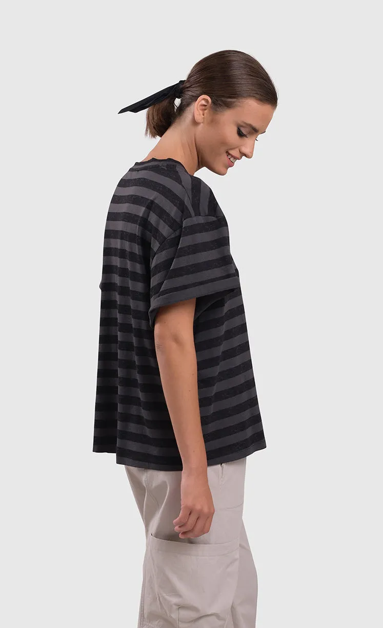 Alembika Urban Stripe Moon Boxy Tee