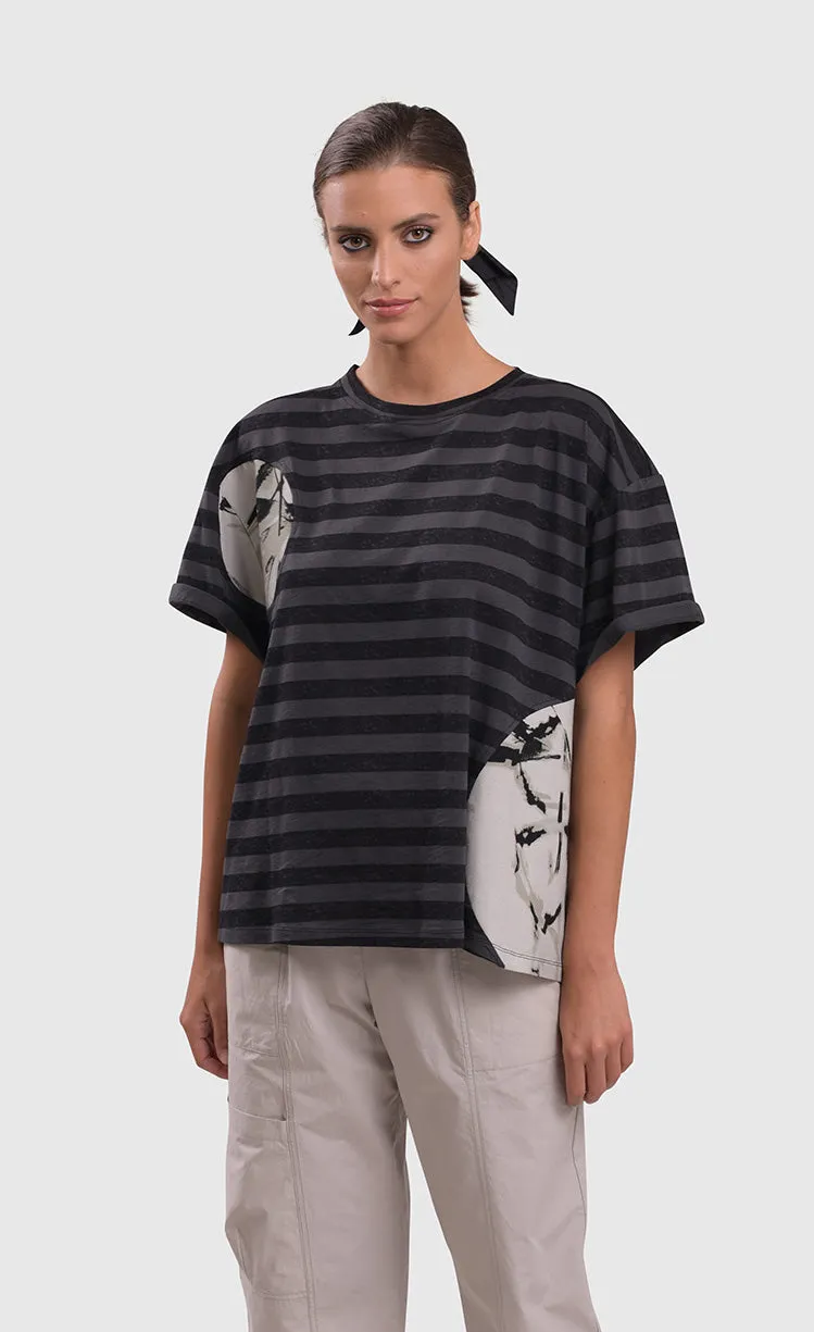Alembika Urban Stripe Moon Boxy Tee