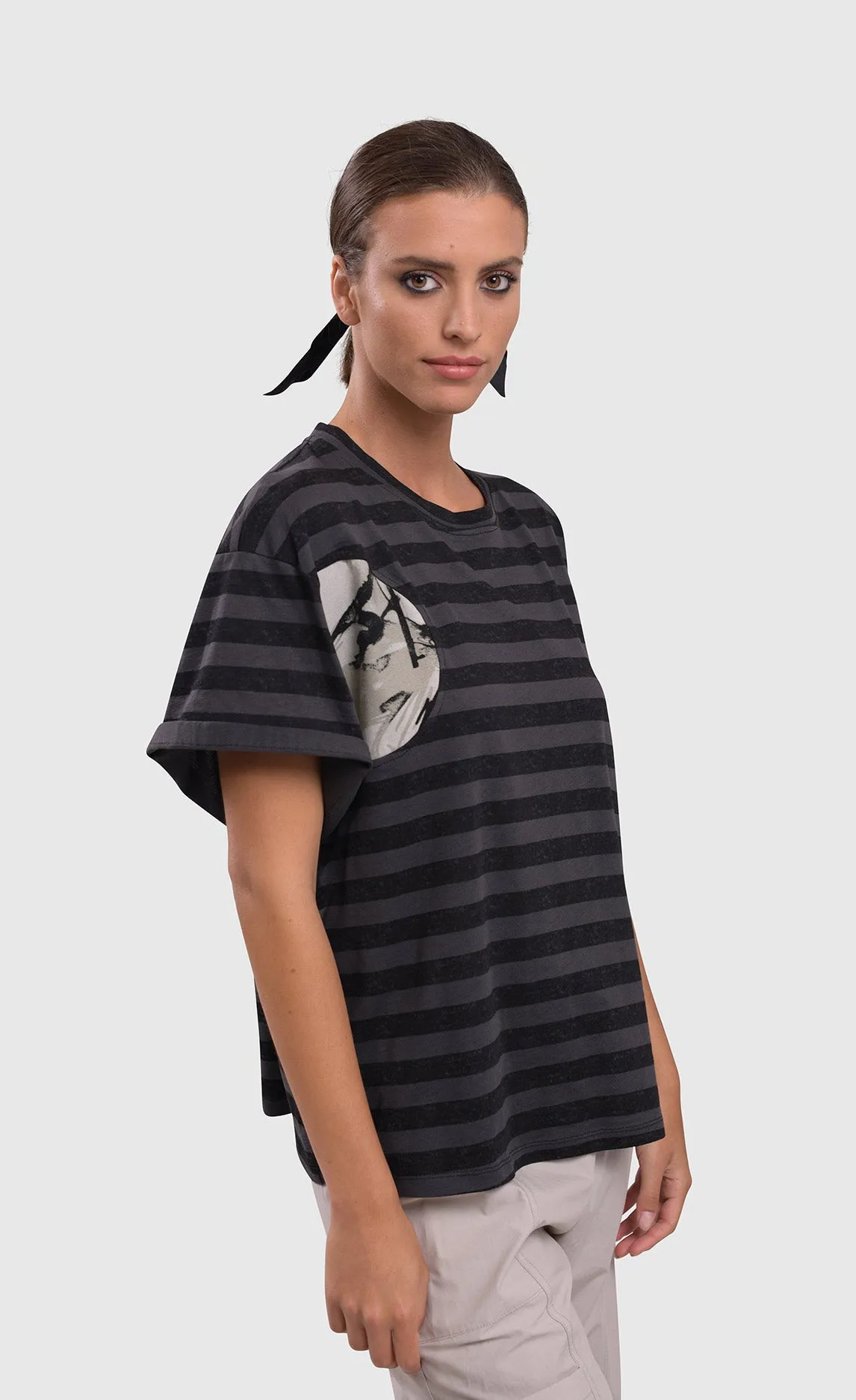 Alembika Urban Stripe Moon Boxy Tee