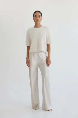 Almada Fei Brushed Cashmere T-Shirt in Cream
