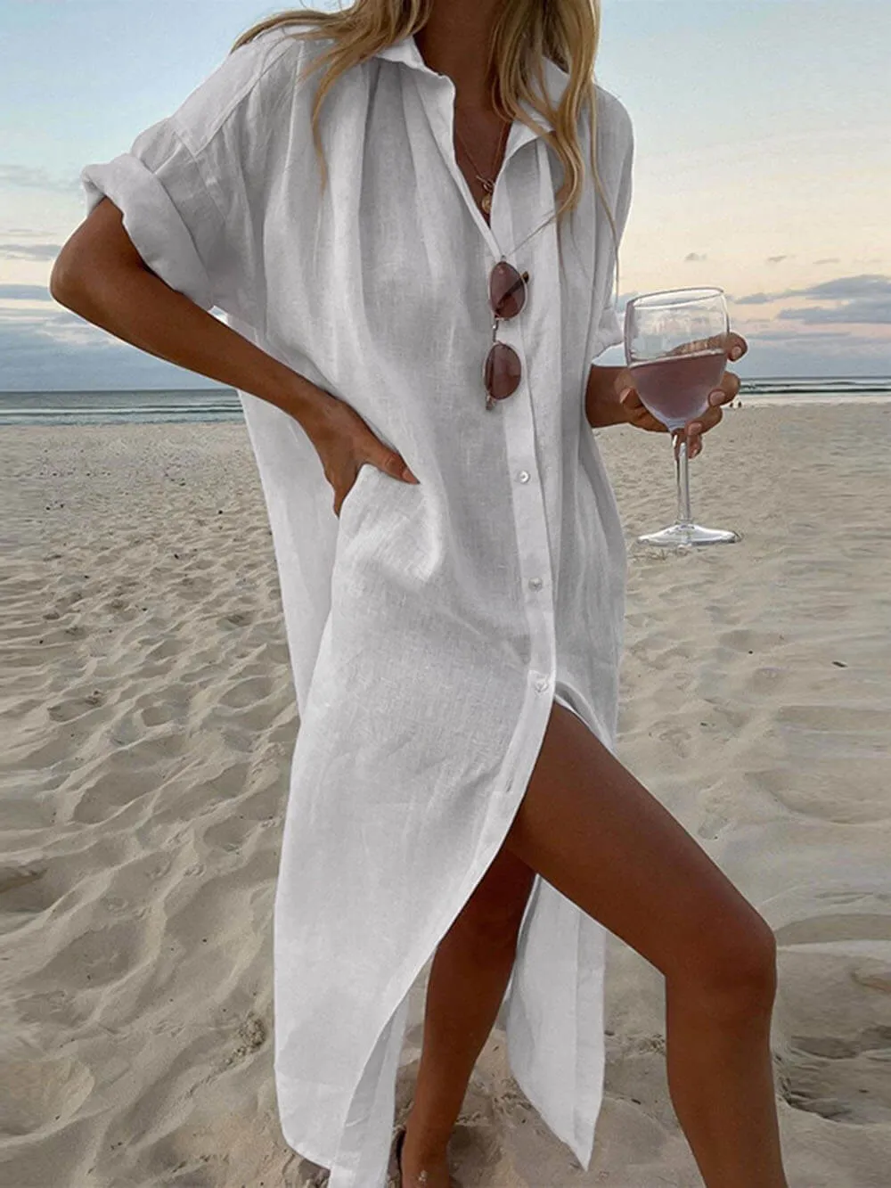 Alyssa - Concept Simple Maxi Shirt Dress