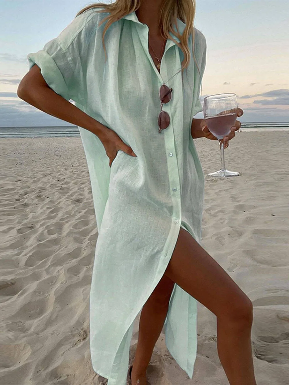 Alyssa - Concept Simple Maxi Shirt Dress