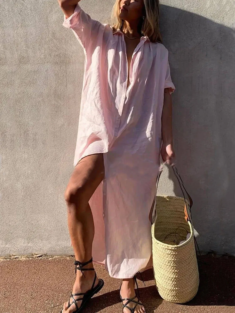 Alyssa - Concept Simple Maxi Shirt Dress