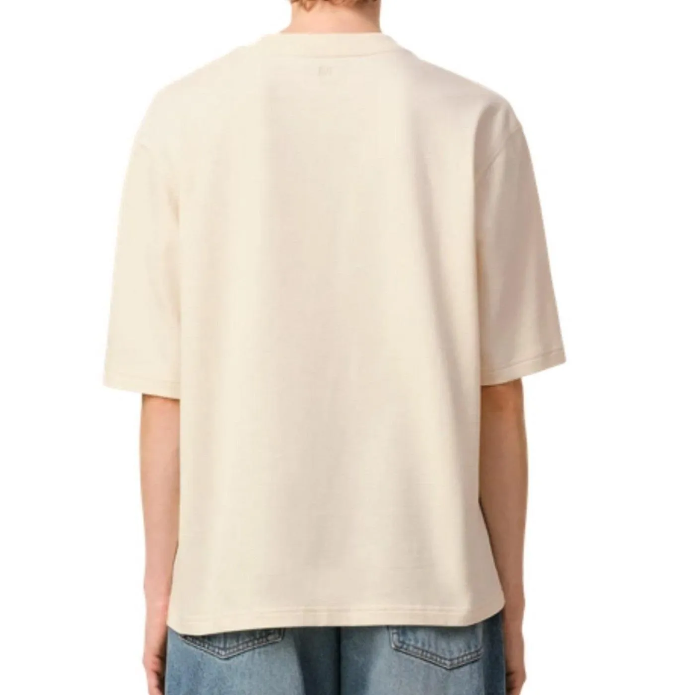 Ami Paris - T-Shirt Ami Paris En Jersey De Coton Biologique - White Cream