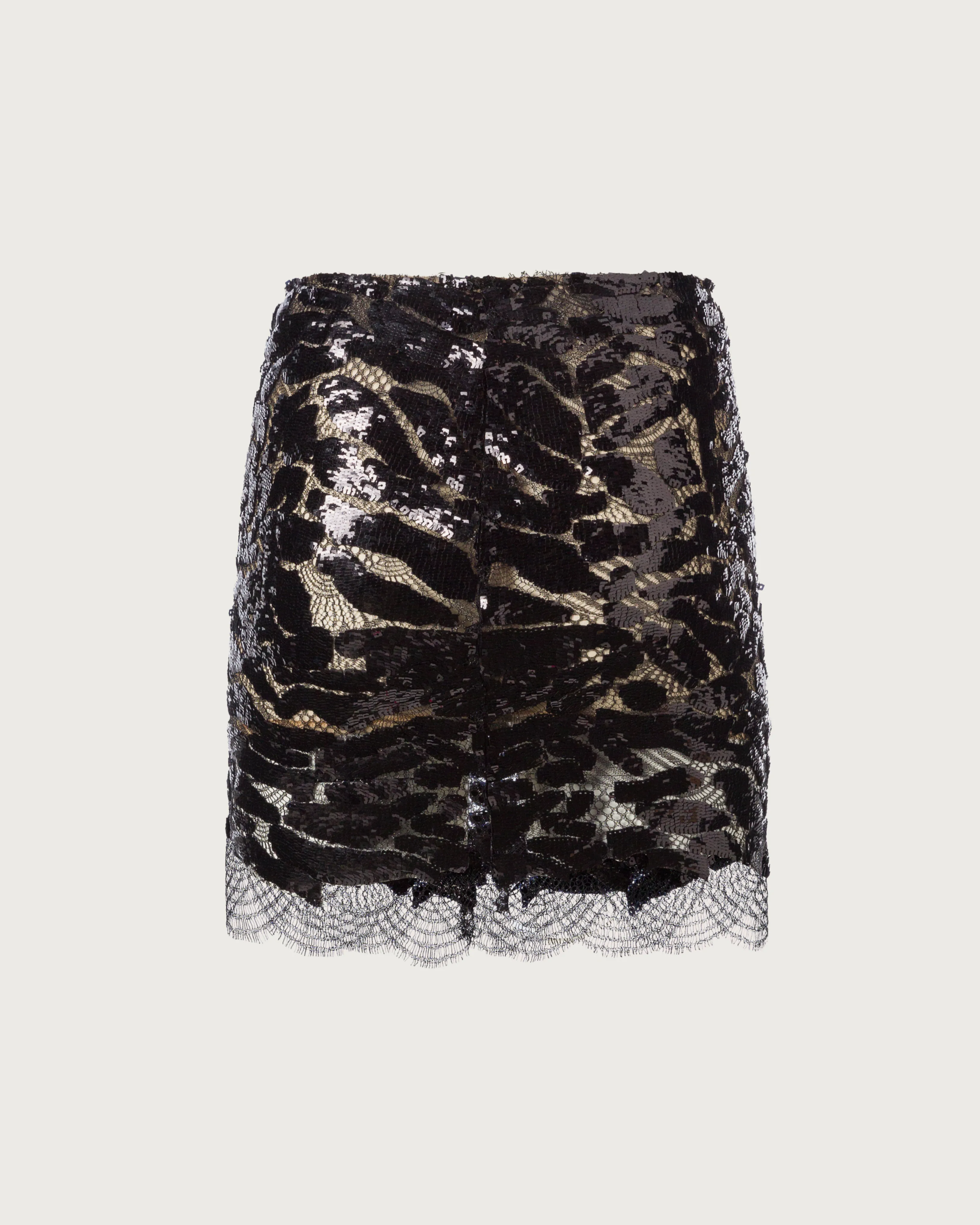 Animalier Sequins Lace Mini Skirt