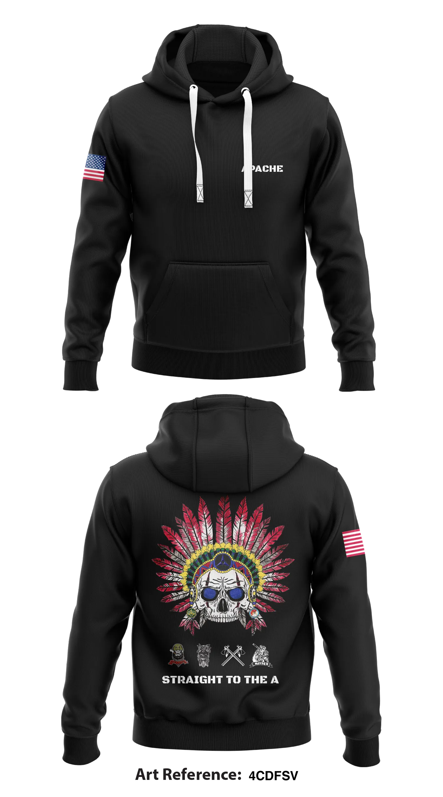 Apache, 1/3D CR Store 1  Core Men's Hooded Performance Sweatshirt - 4CDFsv