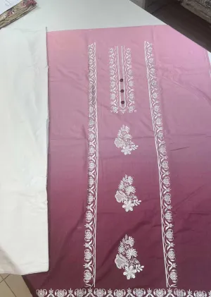 ATQ340 - Unstitched Pink Cotton Suit