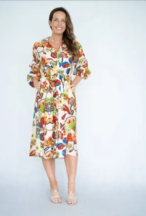 Autumn Floral Shirt Dress