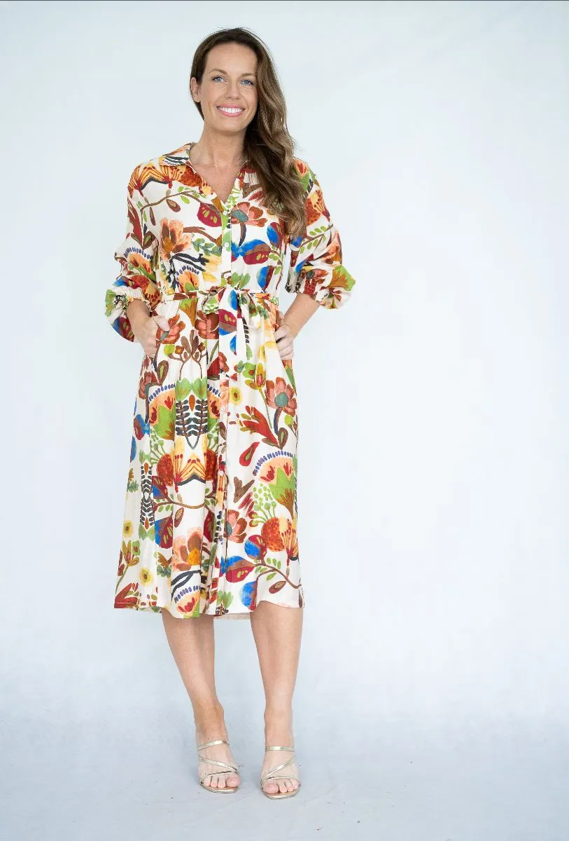 Autumn Floral Shirt Dress