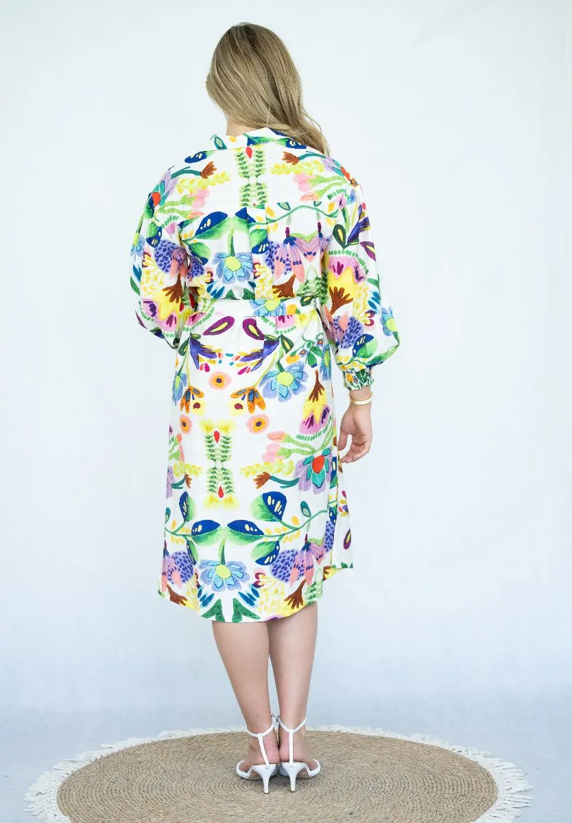 Autumn Floral Shirt Dress