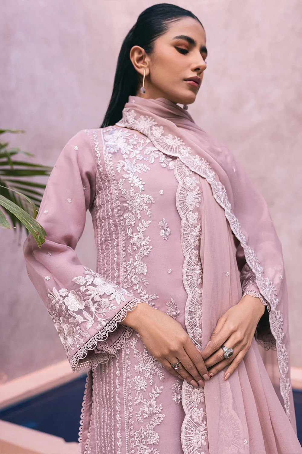 Azure Ensembles Luxury Wedding Embroidered Chiffon 3 Pc Unstitched Candy Bliss