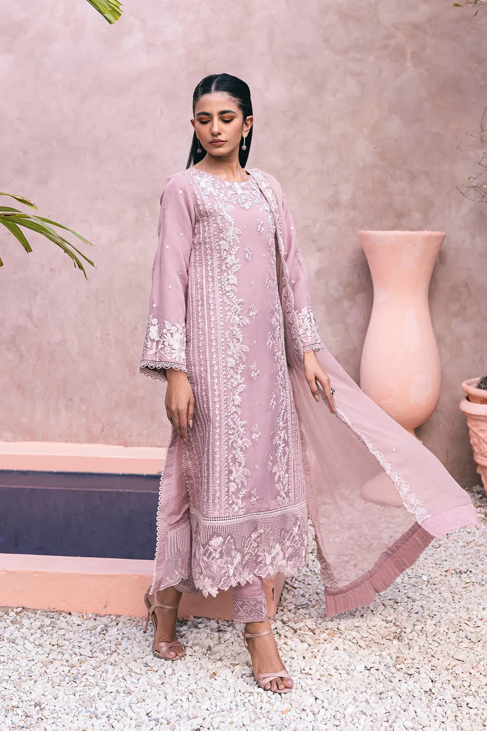 Azure Ensembles Luxury Wedding Embroidered Chiffon 3 Pc Unstitched Candy Bliss