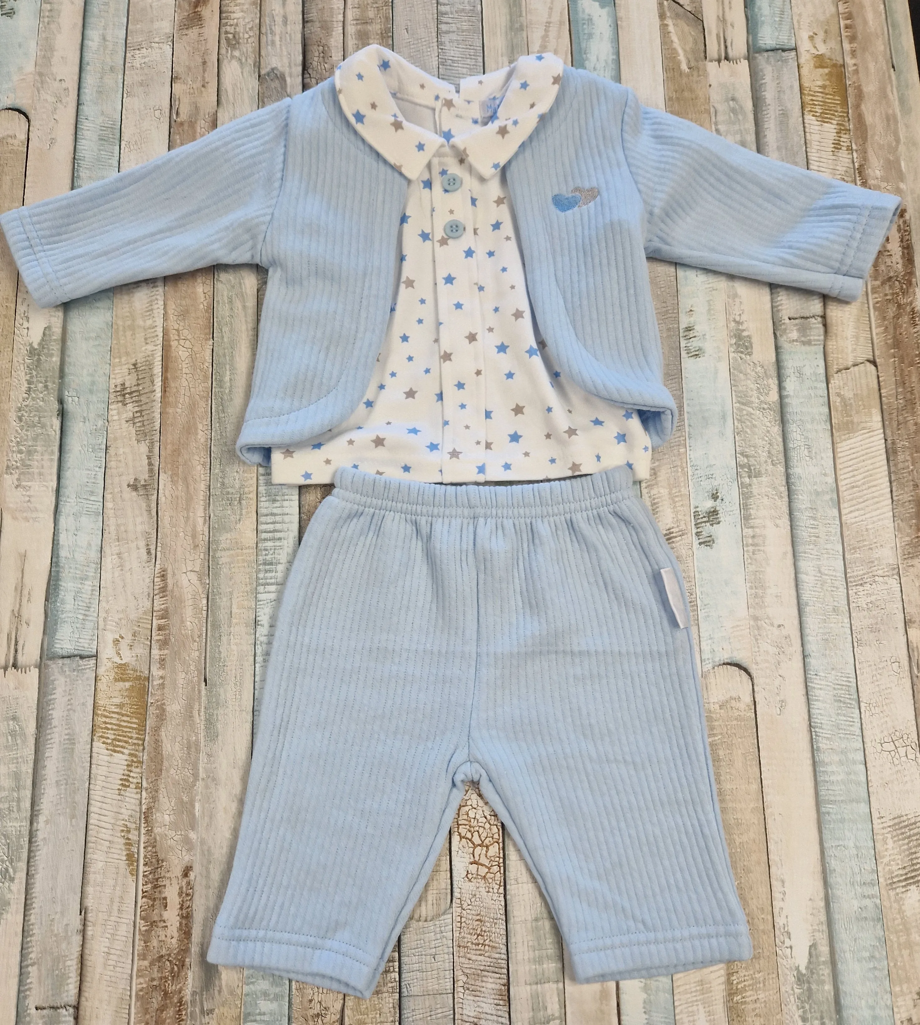 Baby Boys Stars And Hearts 3 Piece Set