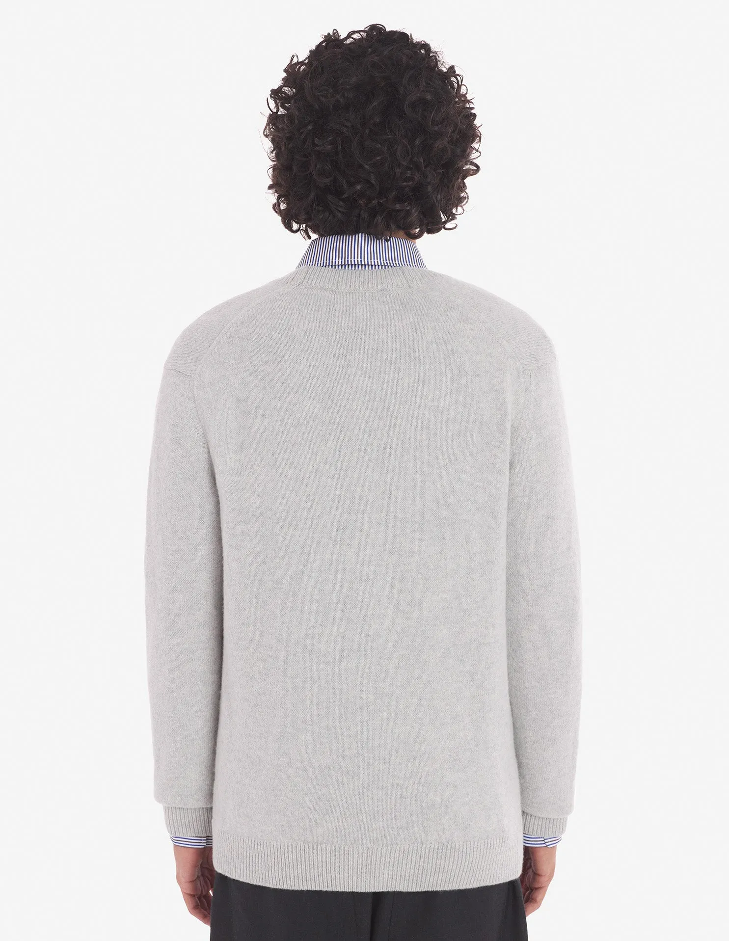 Baby Fox Patch Regular Cardigan Light Grey Melange