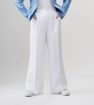 BCP8731 White Wide Leg Pleat Pants