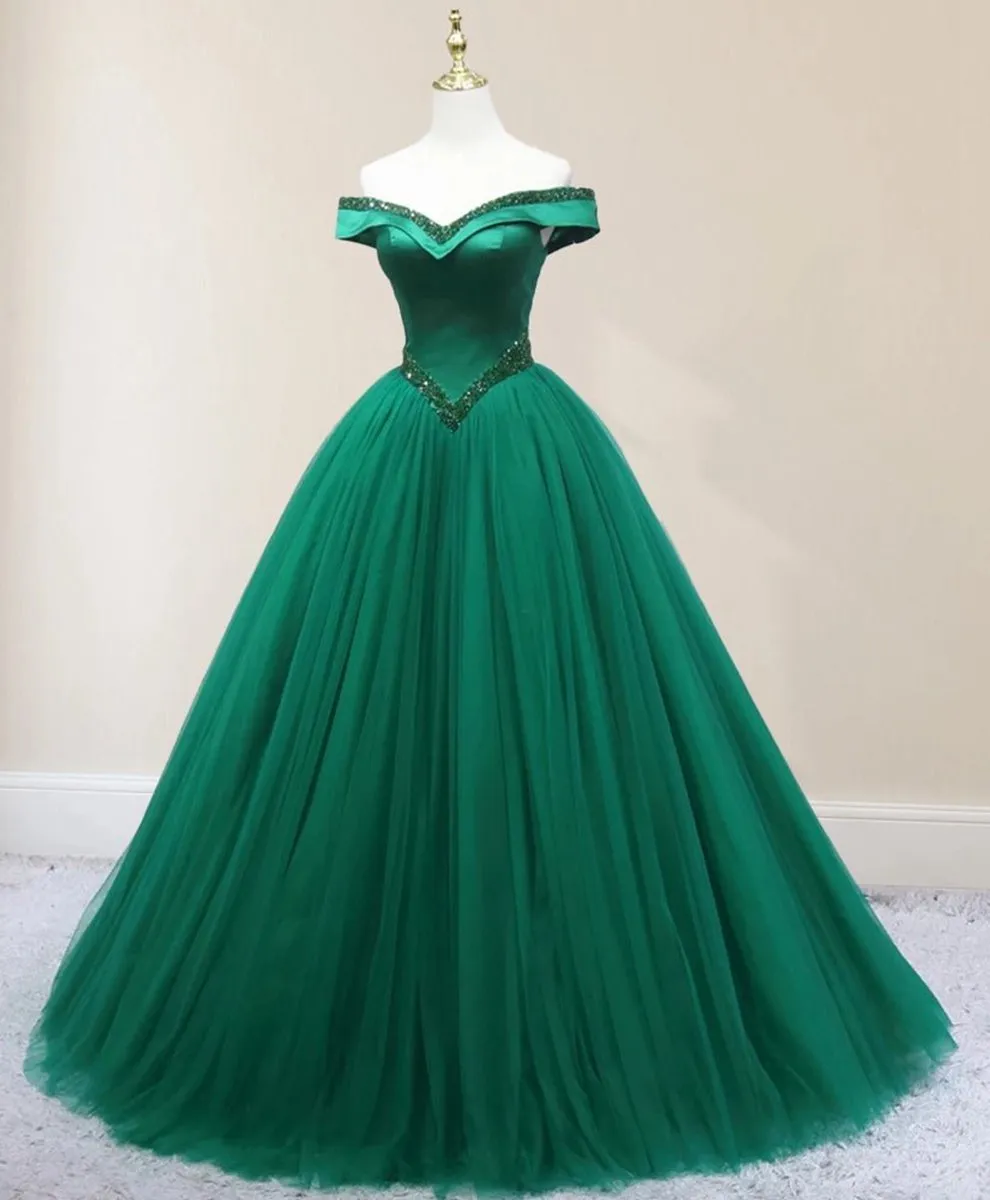 Beading Off the Shoulder Floor Length Quinceanera Dresses