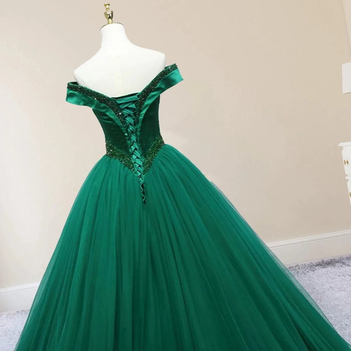 Beading Off the Shoulder Floor Length Quinceanera Dresses