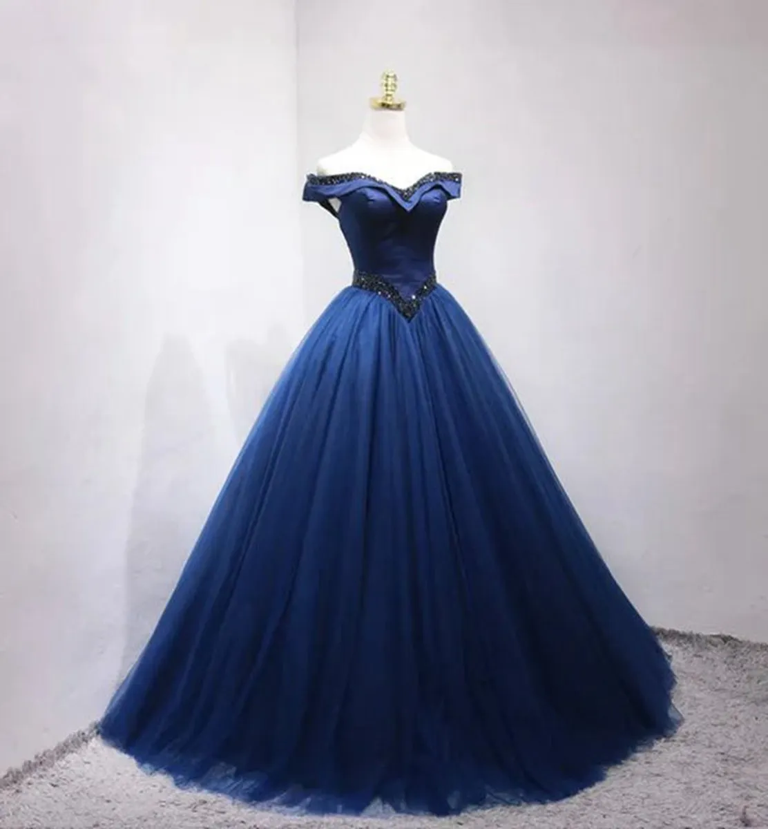 Beading Off the Shoulder Floor Length Quinceanera Dresses