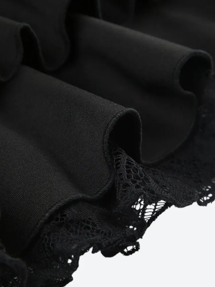 Black Coquette Mini Skirt