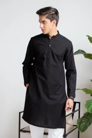 Black Embroidered Kurta