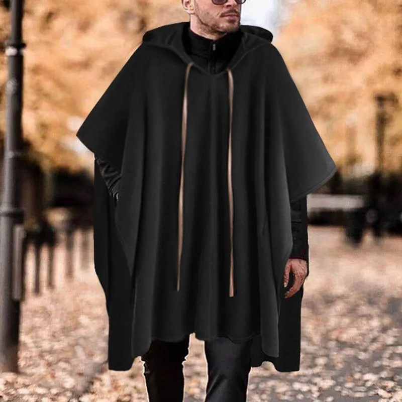 Black Hooded Poncho