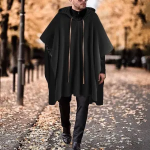Black Hooded Poncho