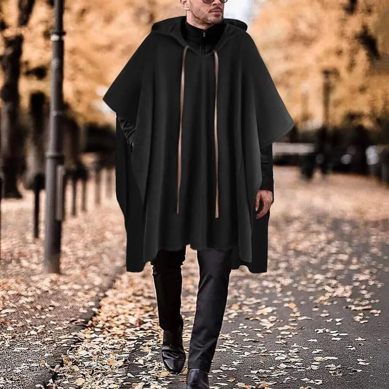 Black Hooded Poncho