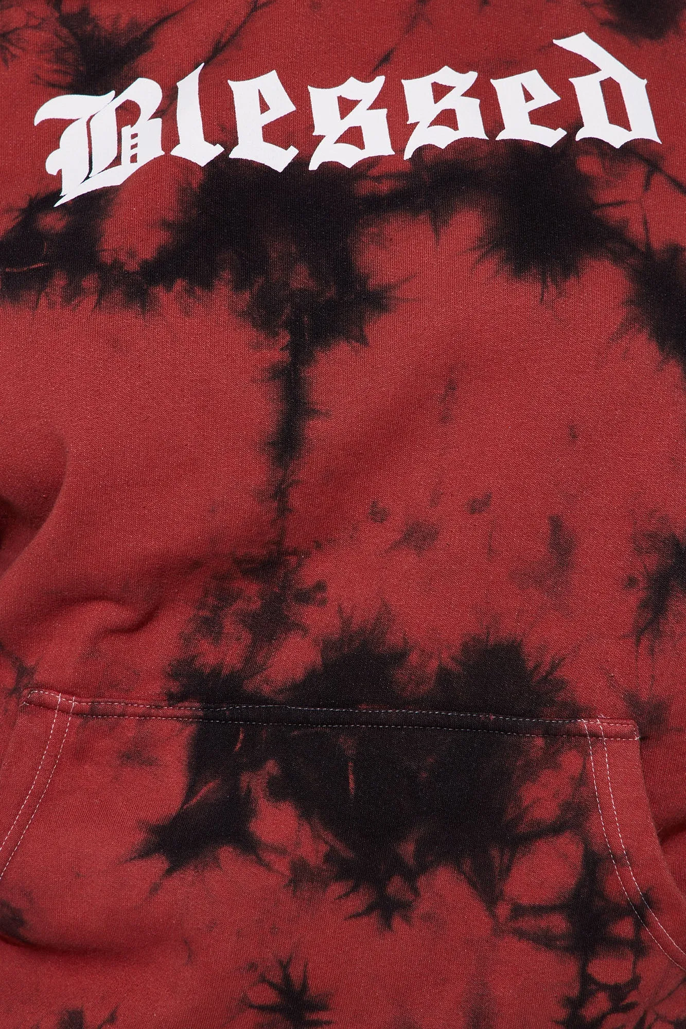 Blessed Tie Dye Hoodie - Red/combo