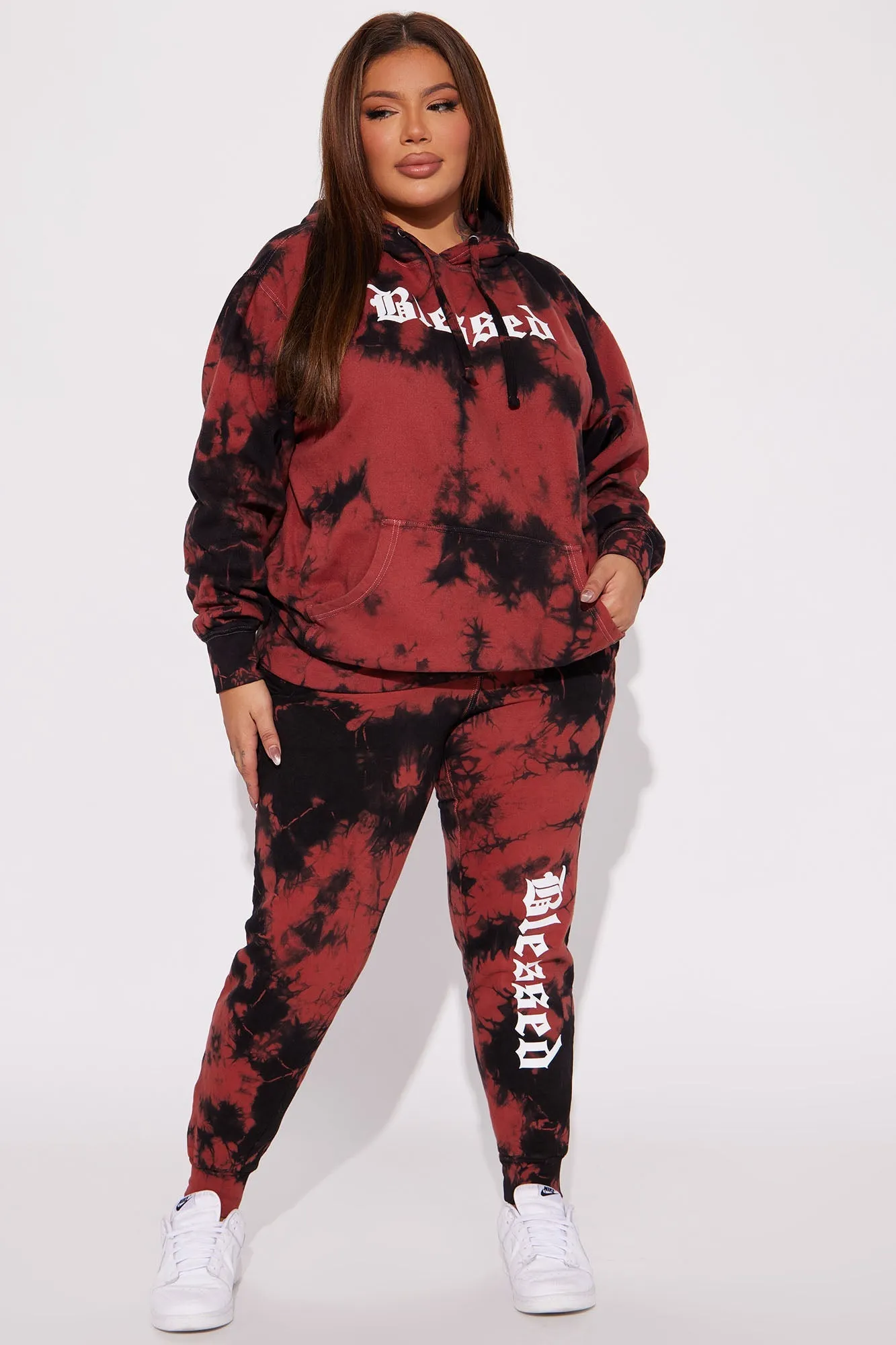Blessed Tie Dye Hoodie - Red/combo