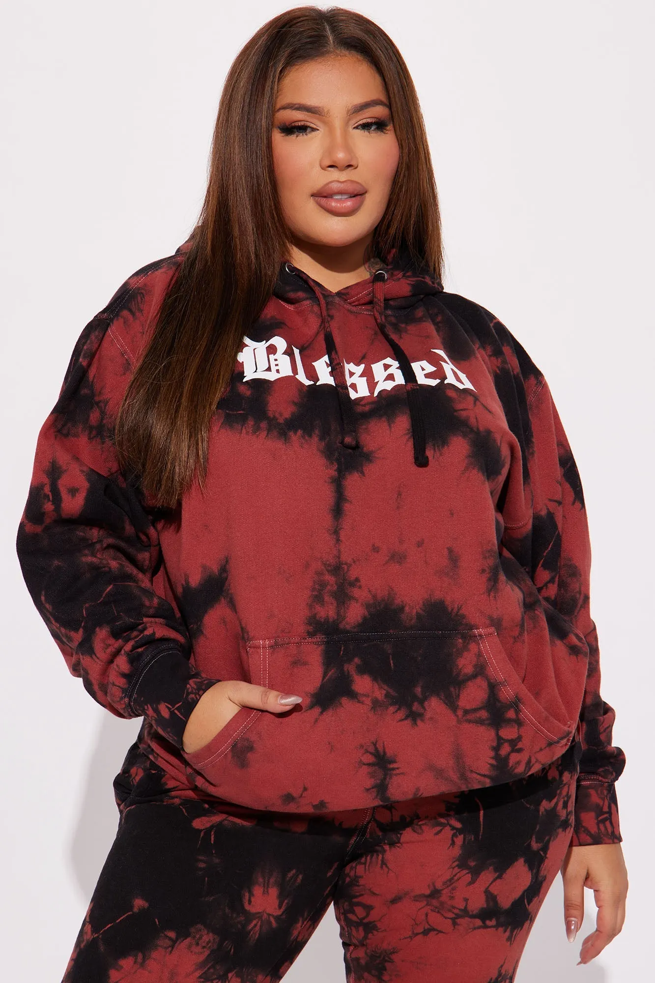 Blessed Tie Dye Hoodie - Red/combo